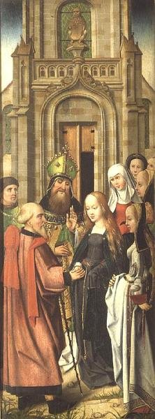 M.25 O Casamento da Virgem, início do século XVI (painel direito do tríptico) (ver também 69683 e 69684) de Flemish School