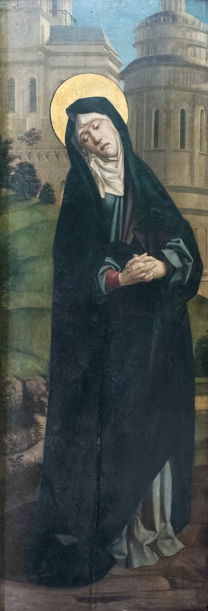 Madona das dores, pintora neapolitana flamenga activa na viragem do século XVI (óleo sobre tela) de Flemish School
