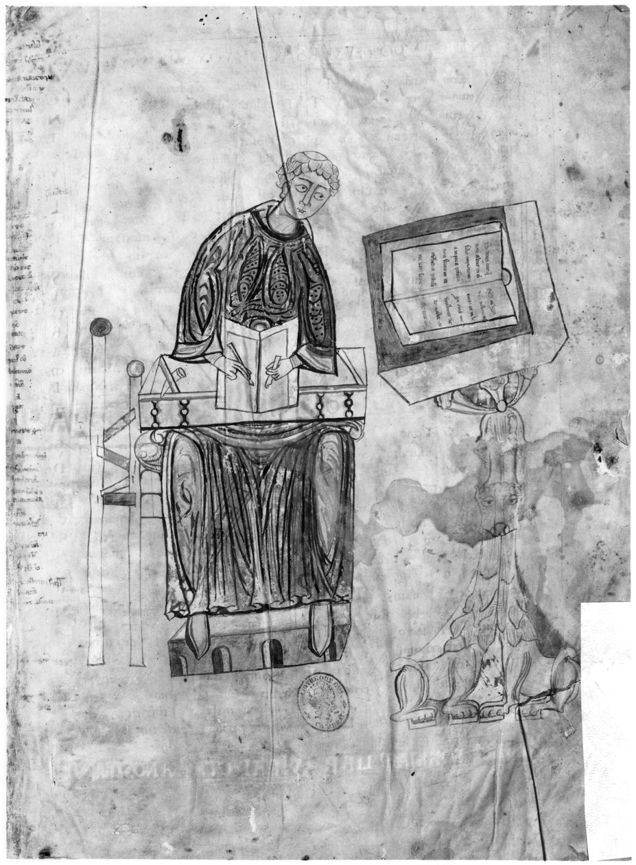 Ms 528 fol.1r Lectionary, o copista de Flemish School