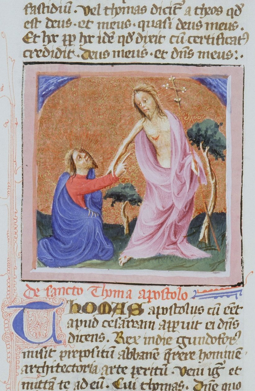Sra. Gen 1111 Página da Legenda Aurea, Bruges, c.1400-10 de Flemish School