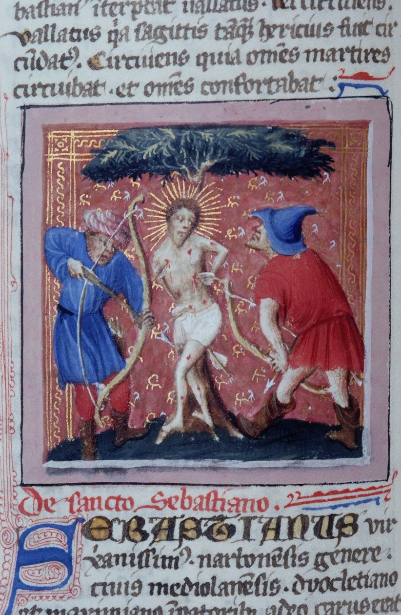 Sra. Gen 1111 Página da Legenda Aurea, Bruges, c.1400-10 de Flemish School