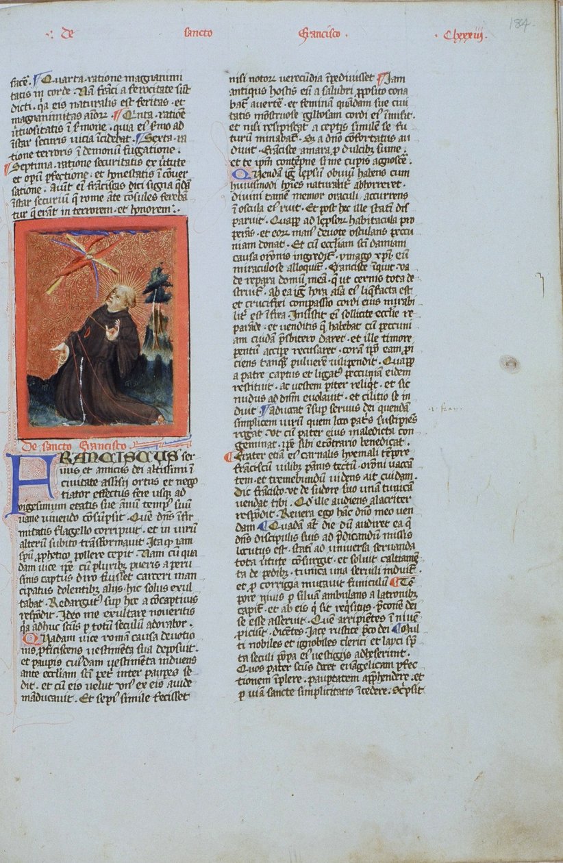 Sra. Gen 1111 Página da Legenda Aurea, Bruges, c.1400-10 de Flemish School