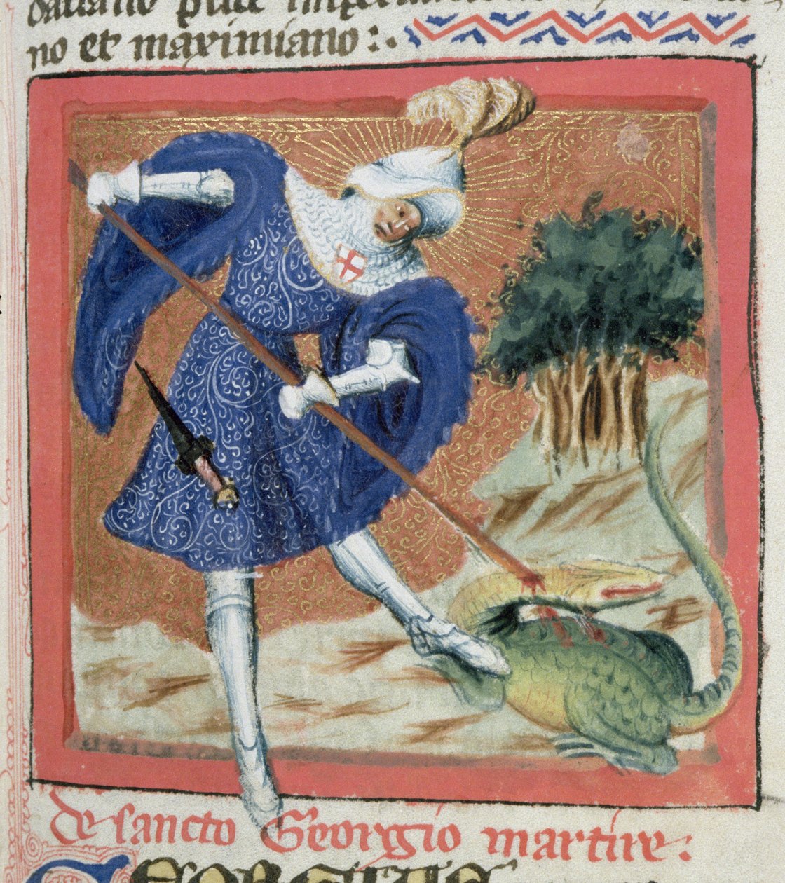 Sra. Gen IIII f.81r São Jorge e o Dragão, de A Lenda Dourada, de Jacobus de Voragine (c.1228-98) de Flemish School