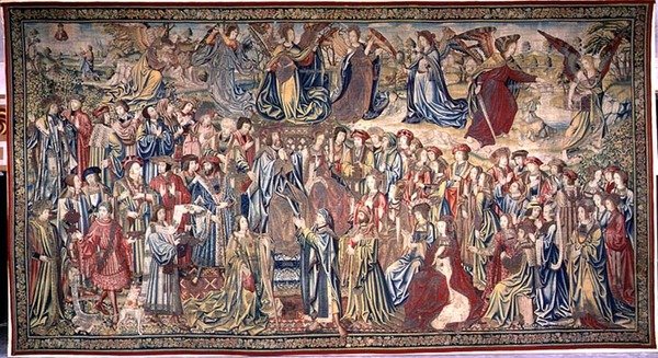 Nathan Reproduz David, Tapeçaria de David e Betsabá, c.1510-15 (tapeçaria) de Flemish School