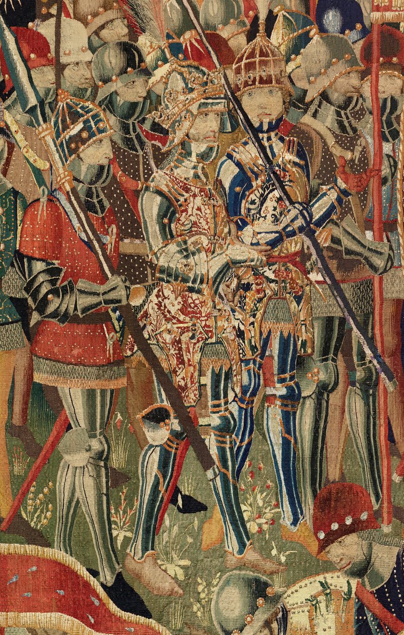 Museu Paroquial de tapeçarias (Museo Parroquial de Tapices de Pastrana). Tapeçaria flamenga. O desembarque em Arzila (De landing in Arzila, Desembarco en Arzila). Série Conquistas do rei Afonso I de Portugal (Conquistas de Alfonso V de Portugal). Tournai.  de Flemish School