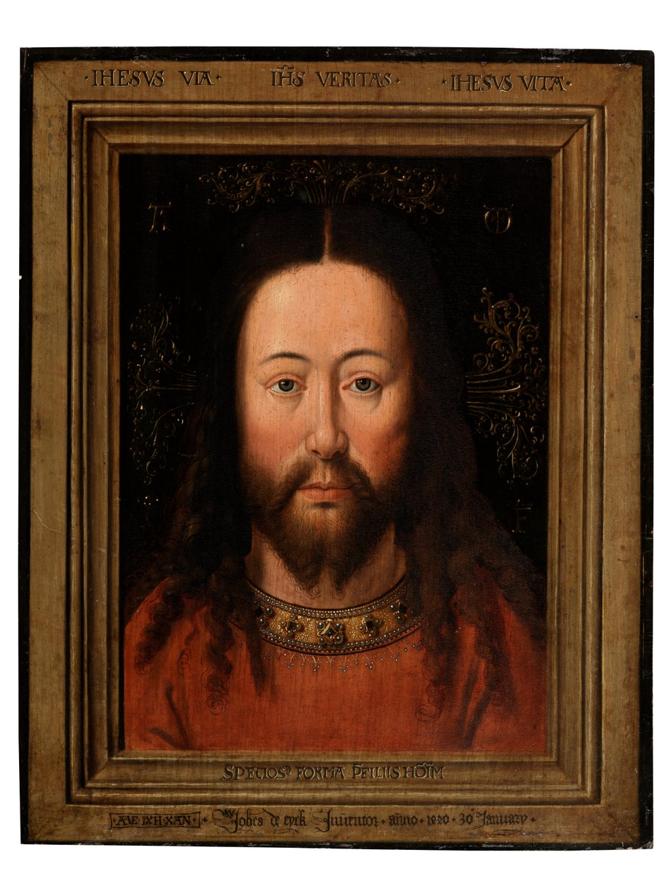 Retrato de Cristo (óleo sobre painel) de Flemish School