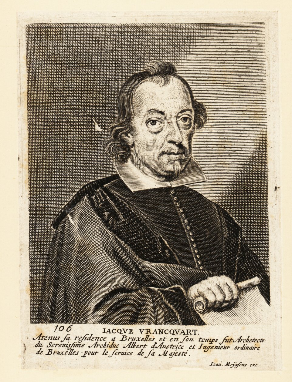 Retrato de Jacob Franquart, pintor, arquitecto e gravador flamengo de Flemish School