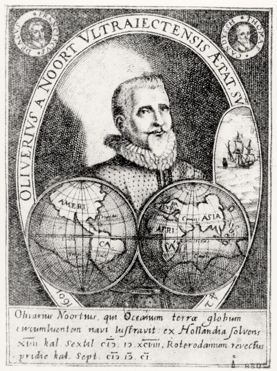 Retrato de Oliver Noort (1558-1627) na idade de 42 de Flemish School