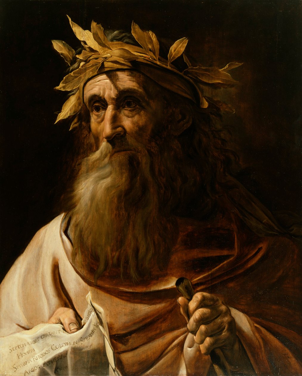 Retrato do poeta Homero, 1639 de Flemish School