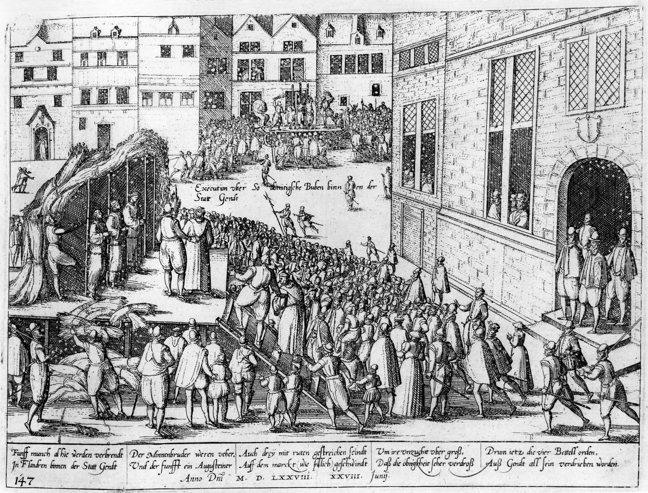 Cenas da Inquisição Espanhola em Ghent, junho de 1578 de Flemish School