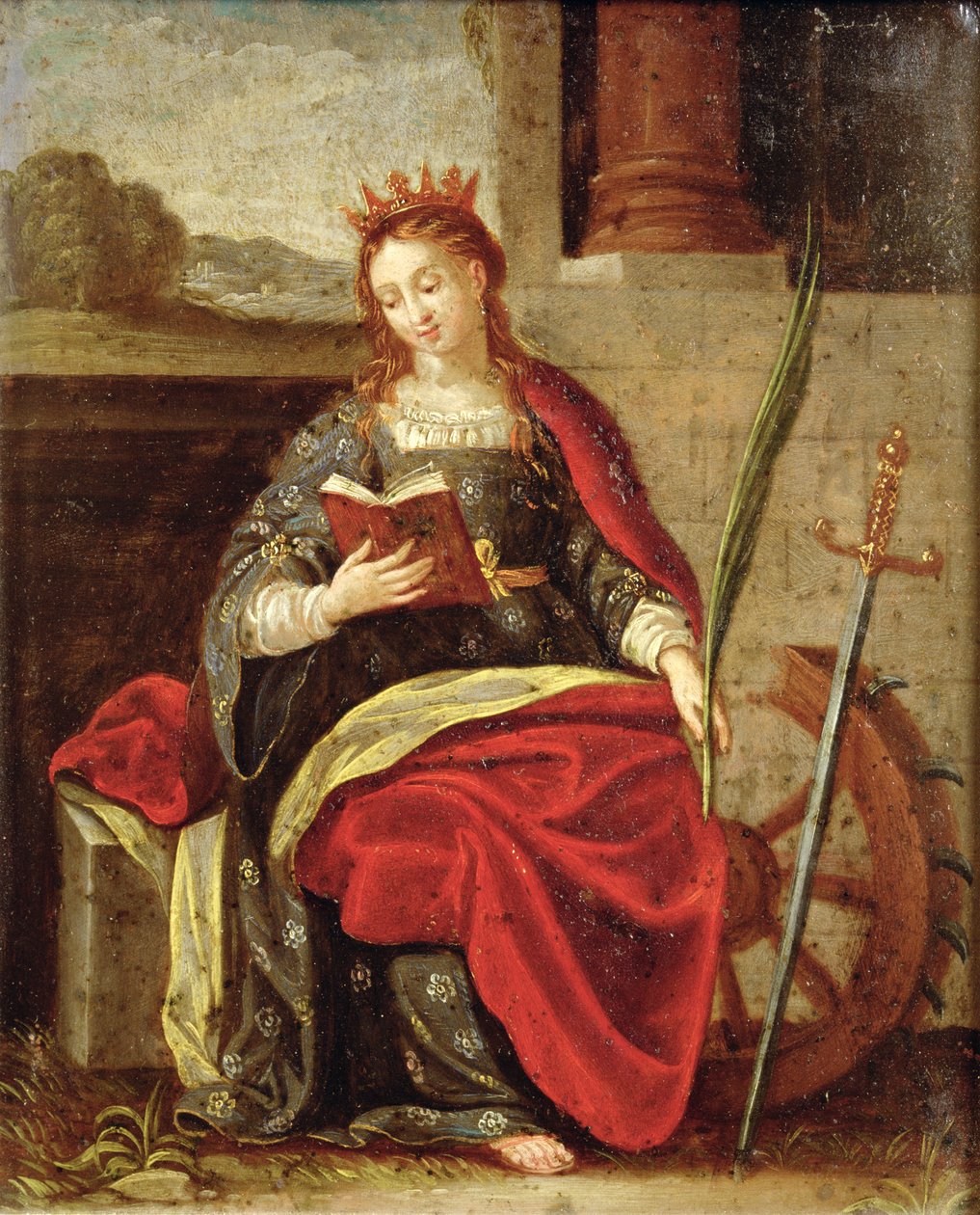 Santa Catarina de Alexandria (óleo sobre cobre) de Flemish School
