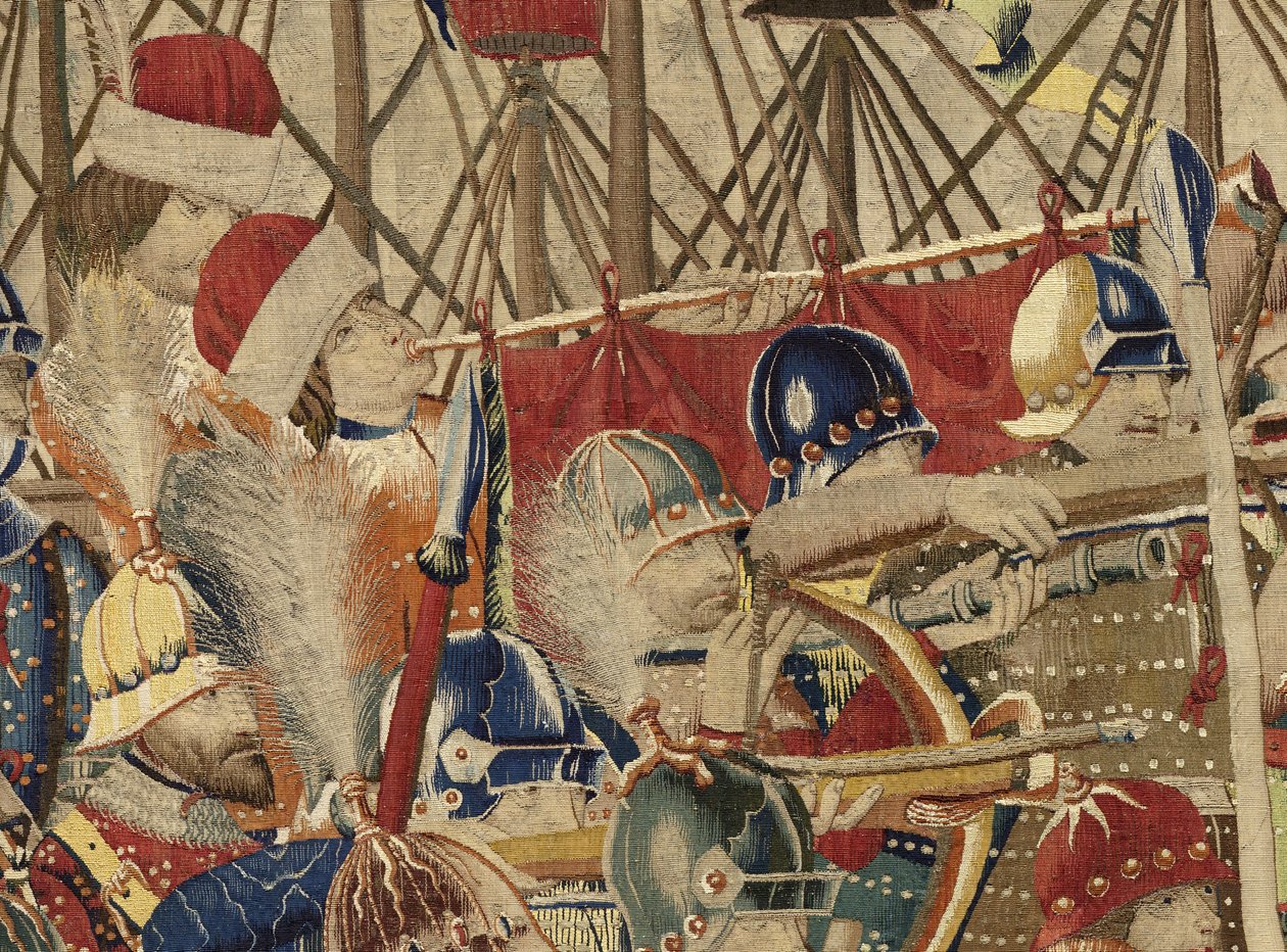 Tapeçaria mostrando as Conquistas do rei Alfonso V de Portugal de Flemish School