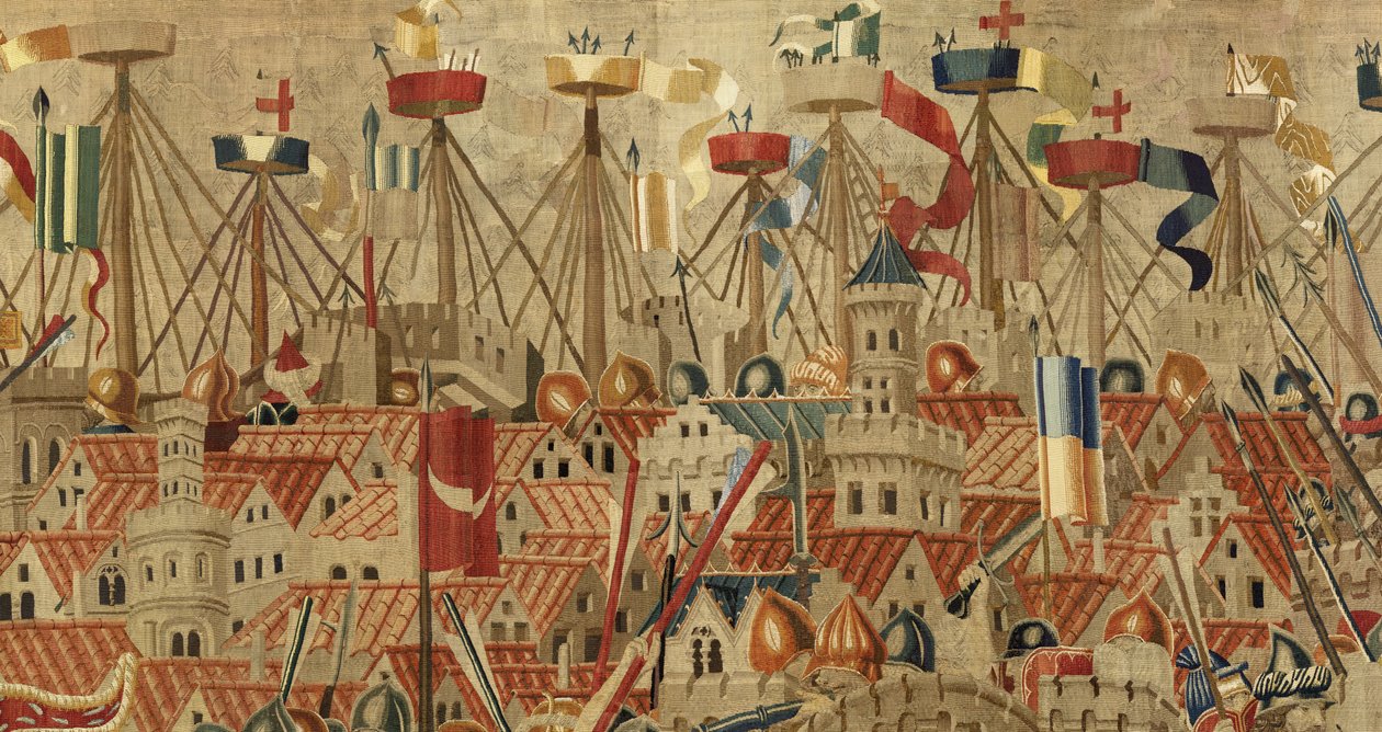 Tapeçaria mostrando as Conquistas do rei Alfonso V de Portugal de Flemish School