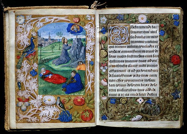 A Agonia no Jardim, miniatura do Livro de Oração do Stafford (vellum) de Flemish School