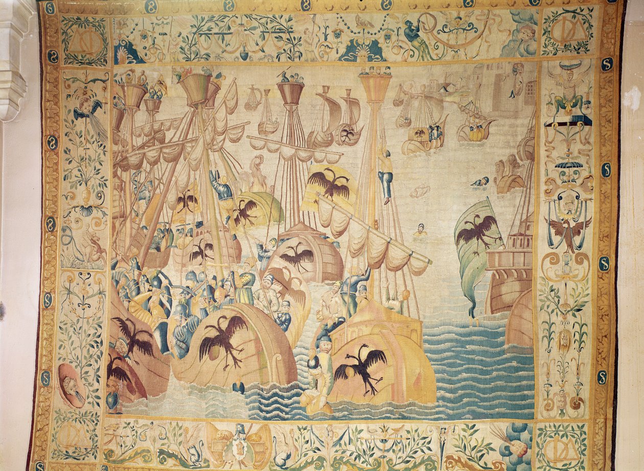 A Batalha de Tunis, ou Batalha de Lepanto de Flemish School