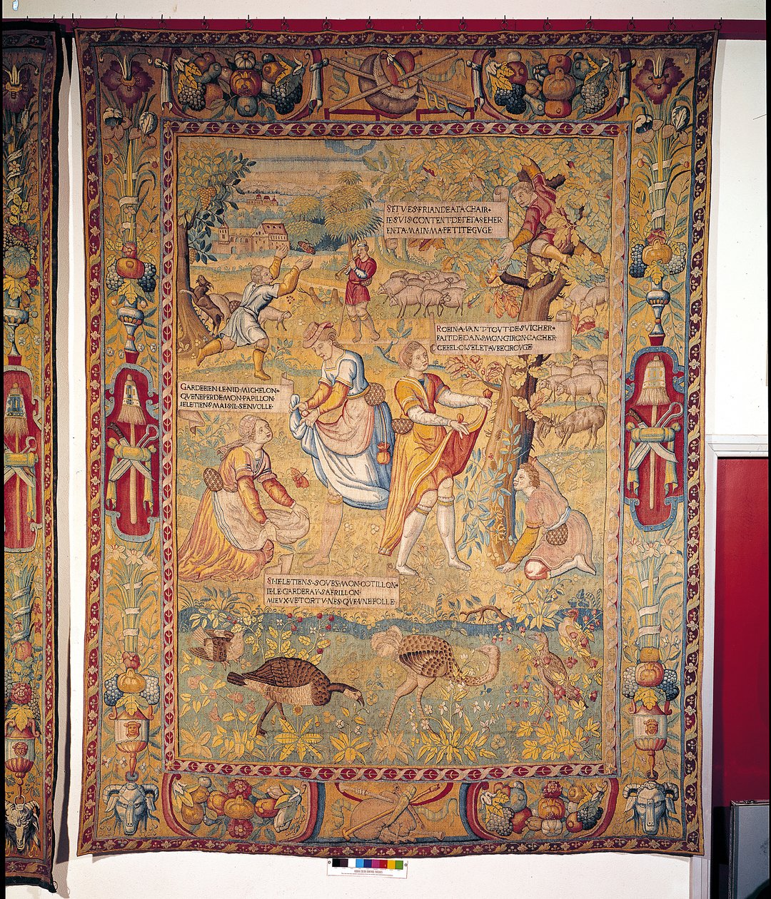 A Caça às Borboletas, de Les Amours de Gombault e Macee, Oficina de Bruges, do século XVI ao XVII de Flemish School