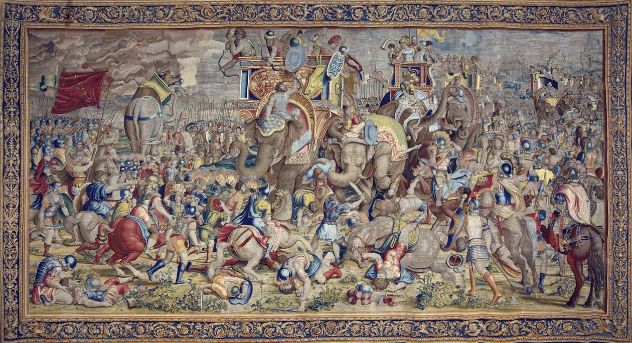 A História de Hannibal, c.1570 (tapeçaria) de Flemish School