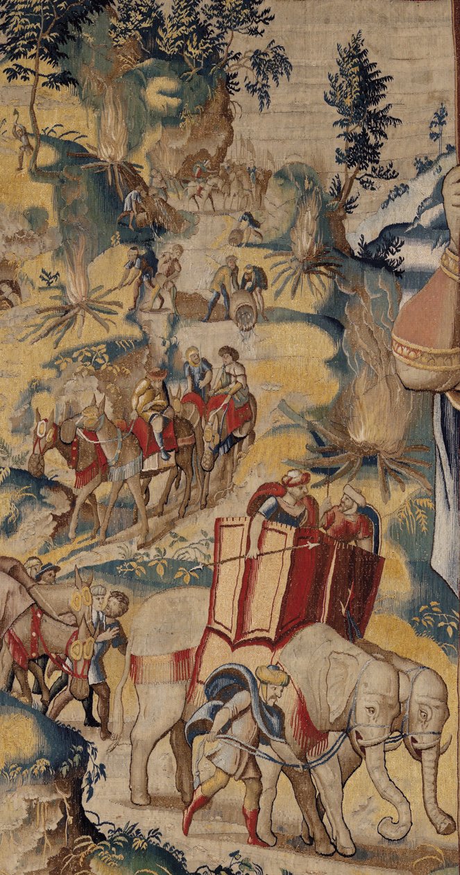 A História de Hannibal, c.1570 (tapeçaria) de Flemish School