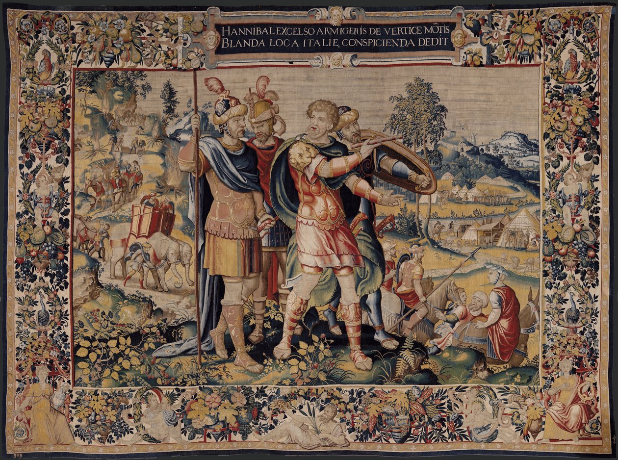 A História de Hannibal, c.1570 (tapeçaria) de Flemish School