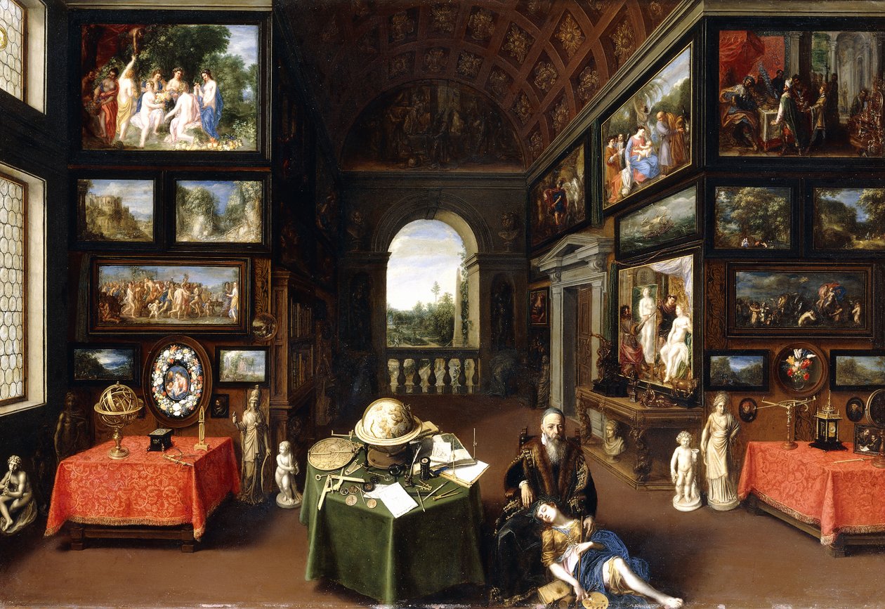 O interior de uma galeria de imagens com personificações de pintura e desenho, c.1630 de Flemish School
