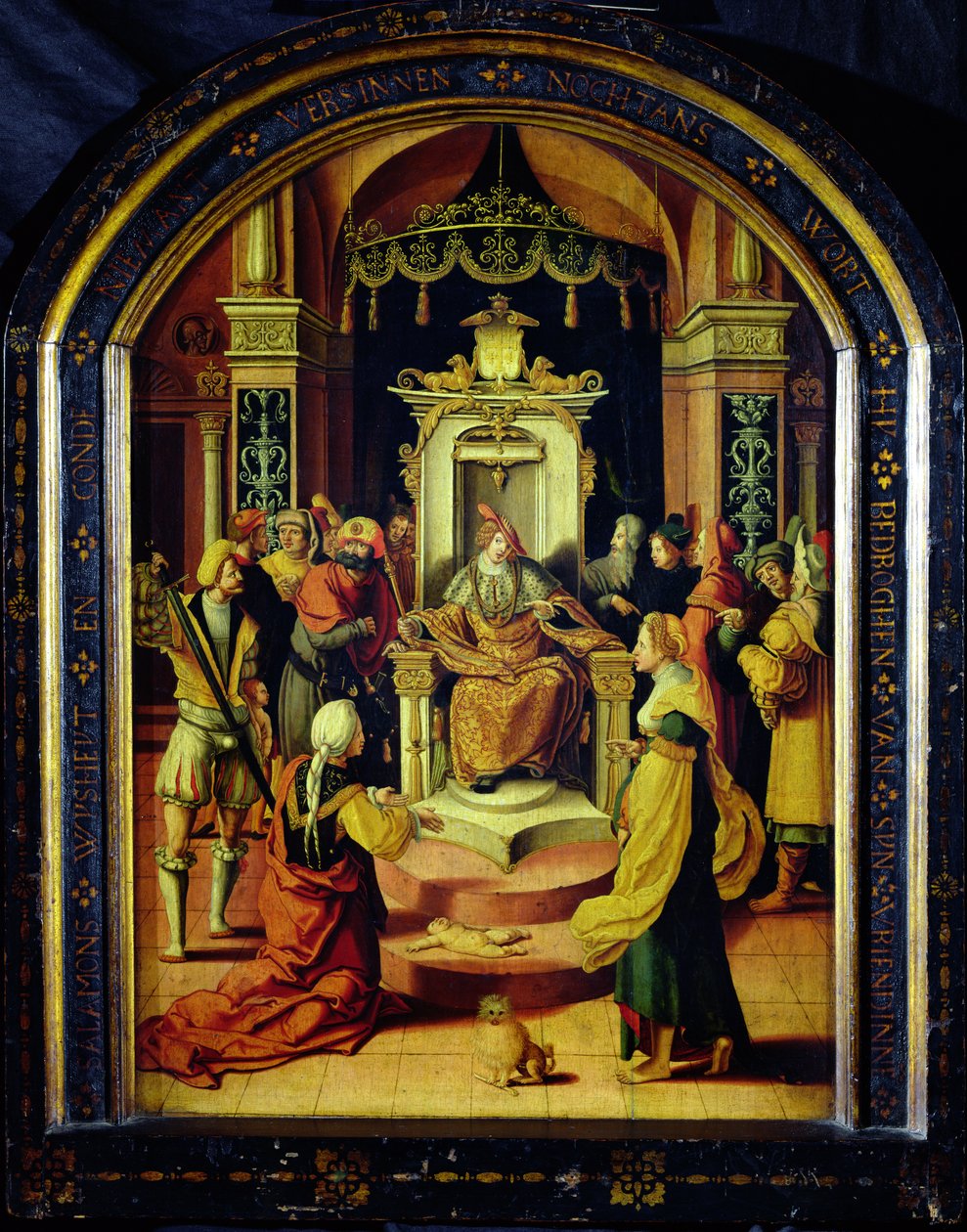 O Julgamento de Salomão (óleo sobre painel) de Flemish School