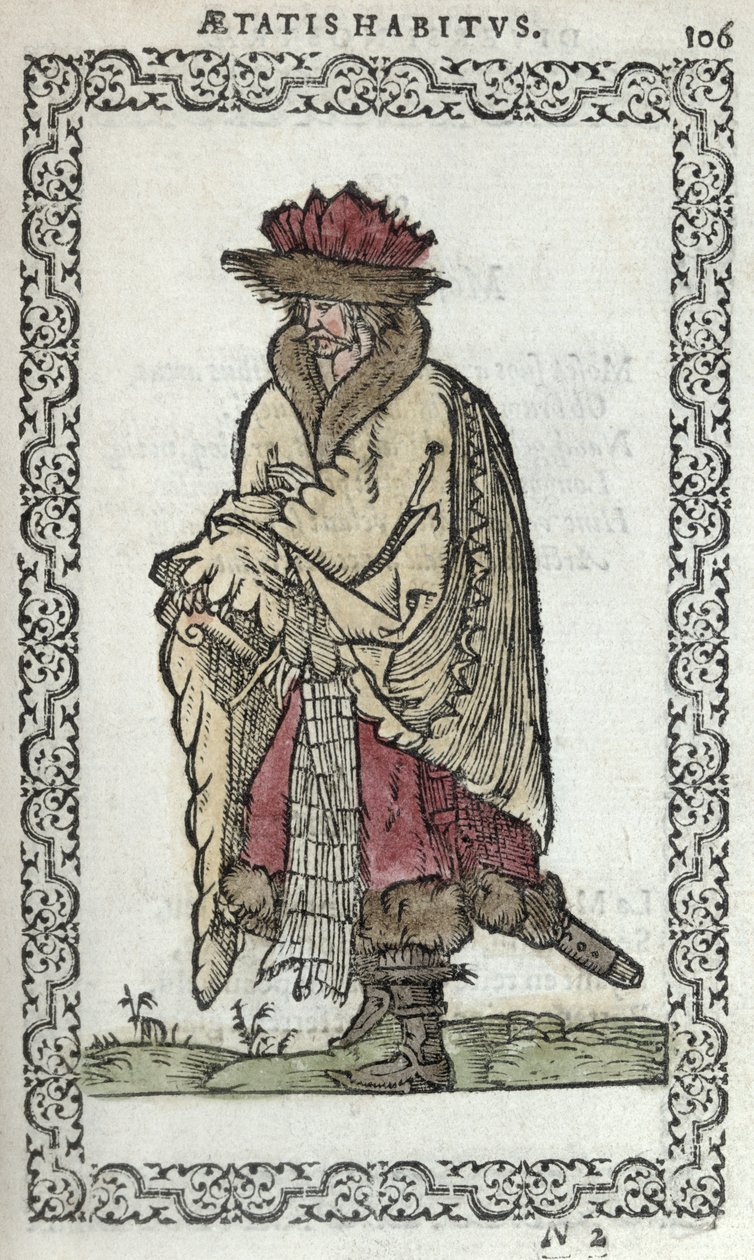 A moscovita, de quase todos os países de pessoas e postura moderna e semelhança J. Sluperji, publicado em Antuérpia em 1572 (woodcut colorido) de Flemish School