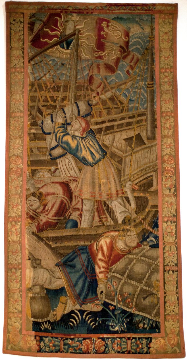 Os portugueses na Índia - Tapeçaria flamenga de Tournai do primeiro quartel do século XVI - Musee de la Marine de Lisbon (Portugal) de Flemish School