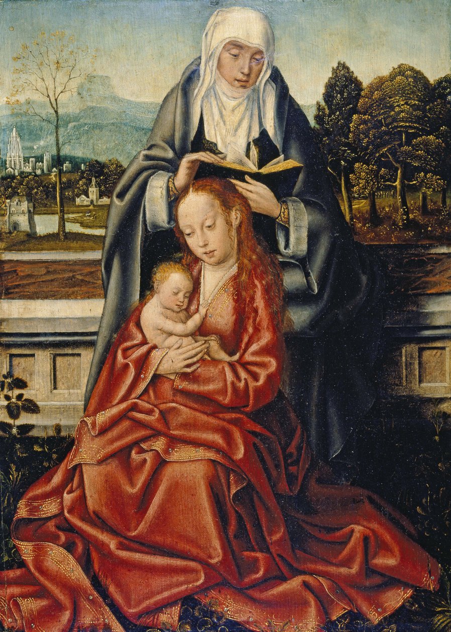 A Virgem e o Menino com Santa Ana de Flemish School