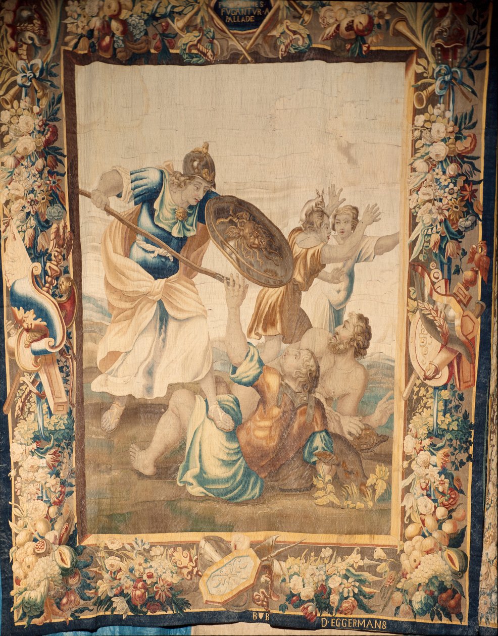 A catedral (Catedral de Santa María de Sigüenza). A coleção da catedral. tapeçaria flamenga. A História de Roma (?). Assinado: “BB D EGGERMANS Ian Le Clerc, D Eggermans”. Bruxelas. Comece o século XVII. de Flemish School