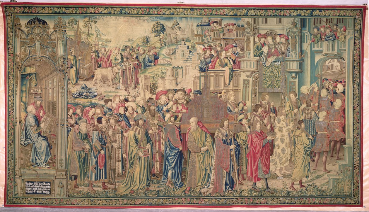 Transporte da Arca da Aliança, Tapeçaria de Davi e Bate-Seba, c.1510-15 de Flemish School