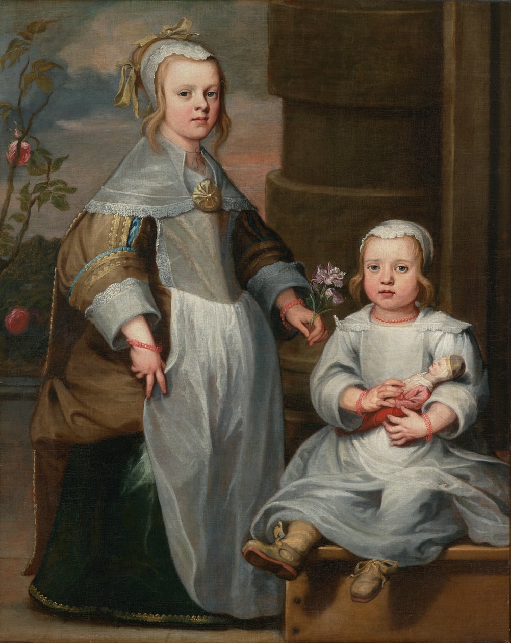 Duas Irmãs, c.1650-60 (óleo sobre tela) de Flemish School