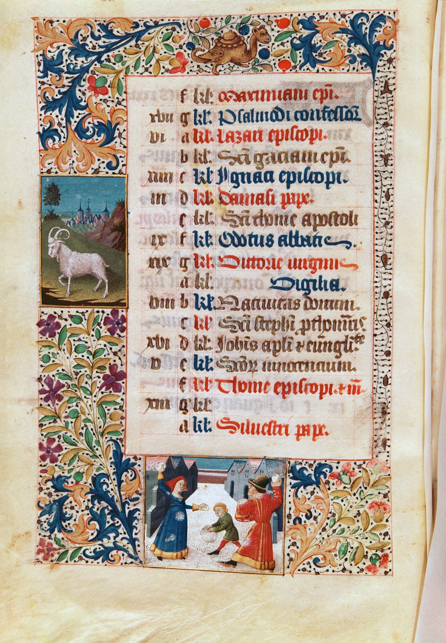 V.25-3 Fol.12v O Mês de Dezembro de Flemish School