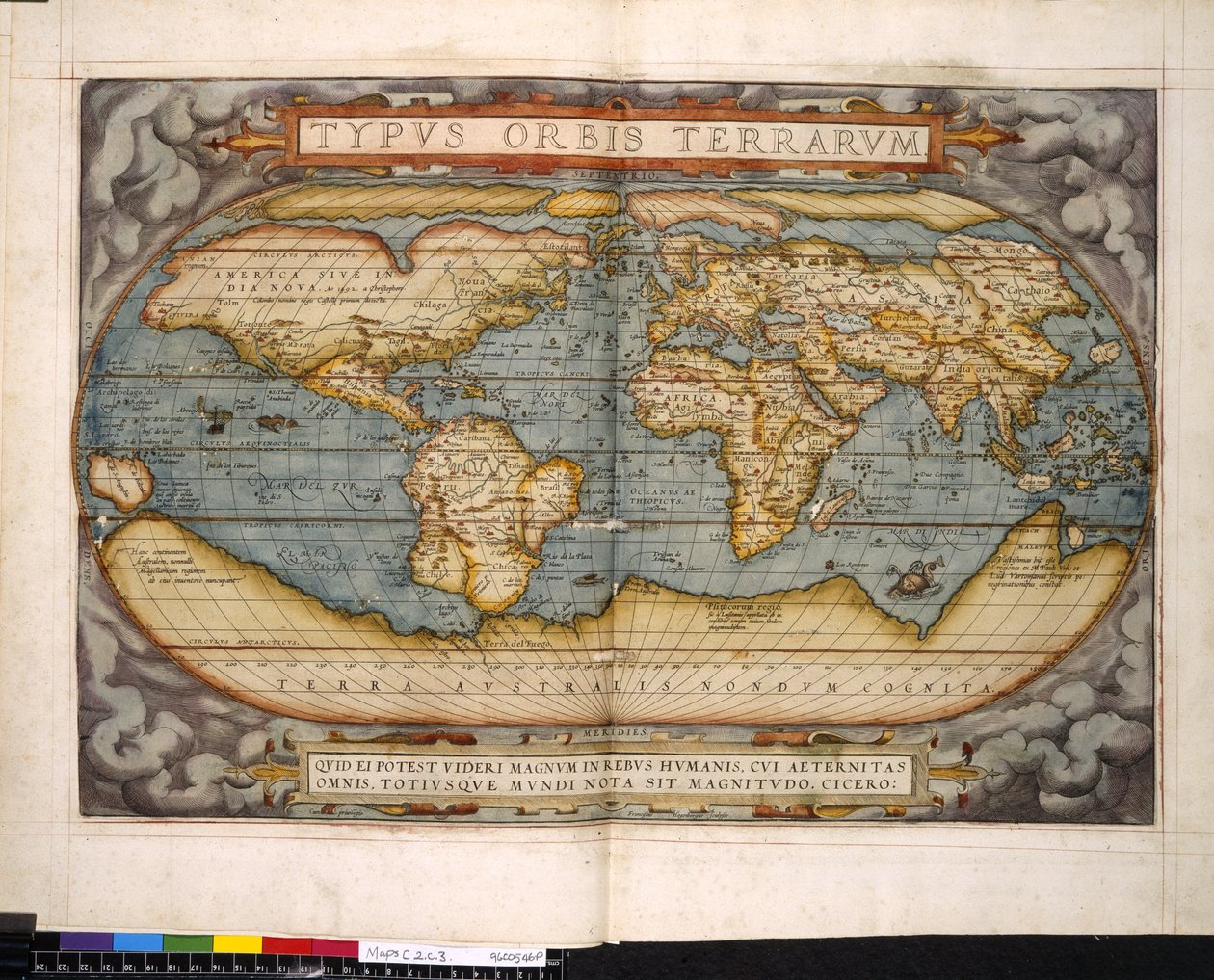Mapa mundial, Theatrum Orbis Terrarum, de Abraham Ortelius de Flemish School