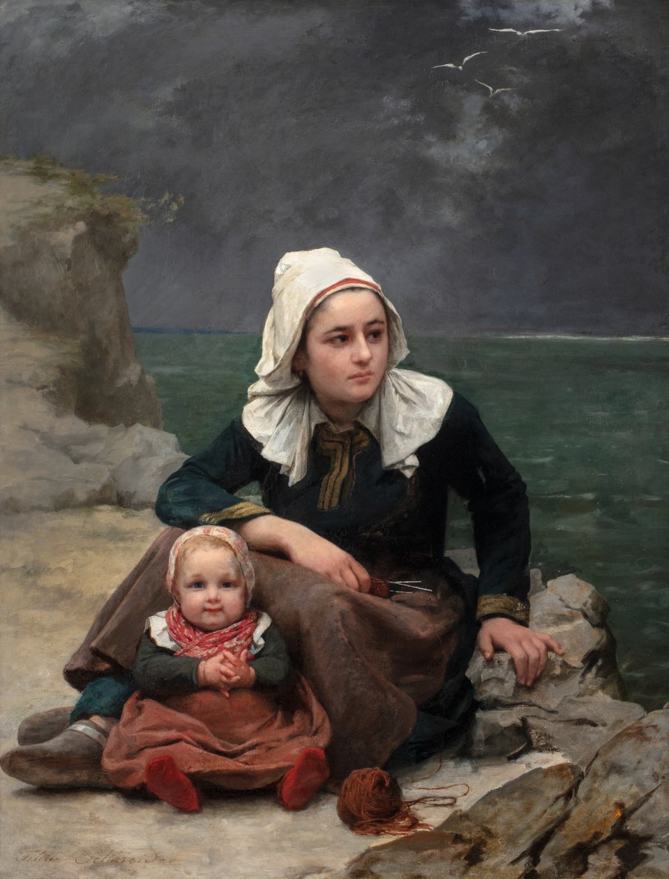 Le Grain (A tempestade), c.1871-81 (óleo sobre tela) de Félicie (1831 88) Schneider