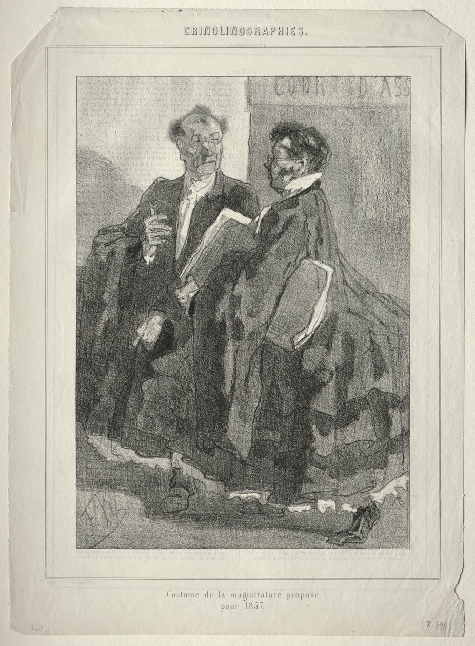 Crinolinografias (Traje da magistratura proposto para 1857) de Félicien Rops
