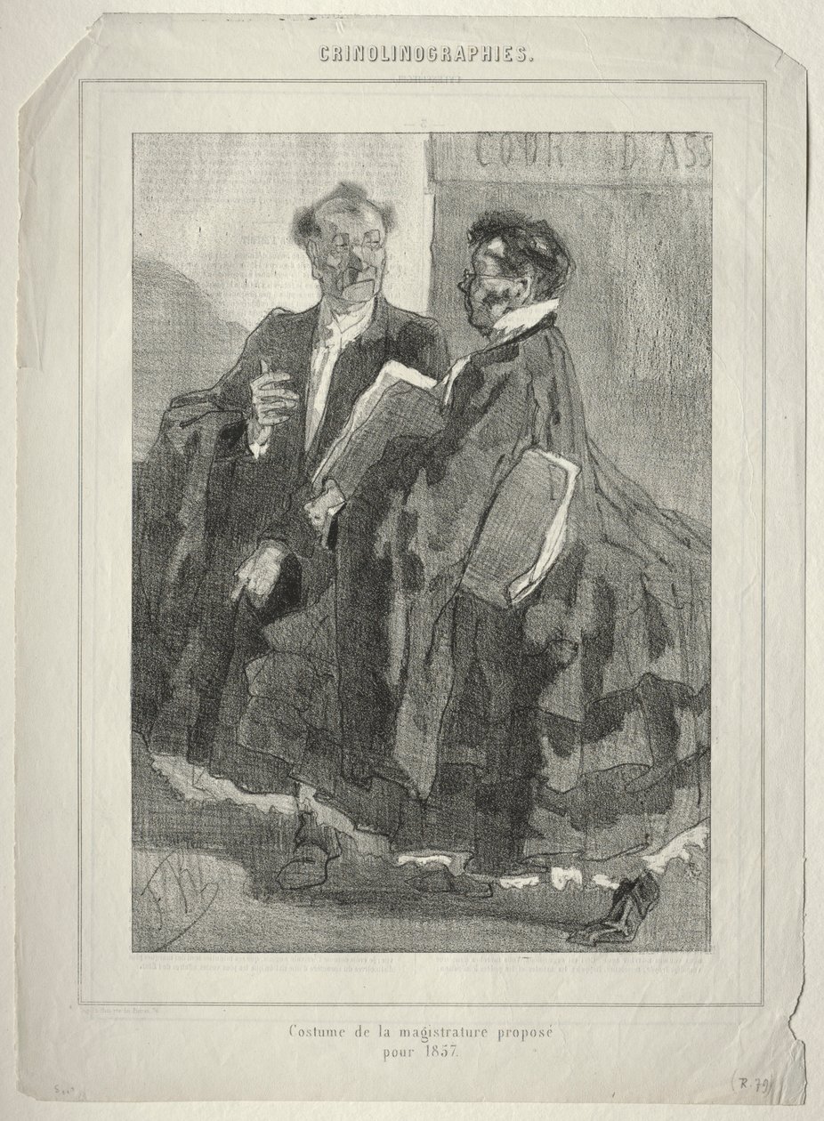 Crinolinografias. Traje judicial proposto para 1857. de Félicien Rops