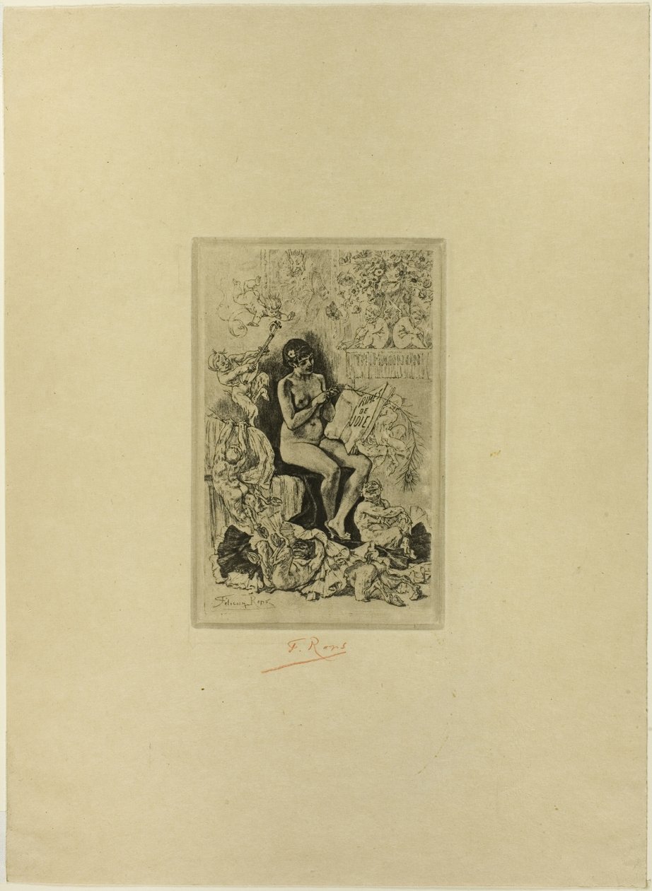 Frontispício para Rimes de Joie de Félicien Rops