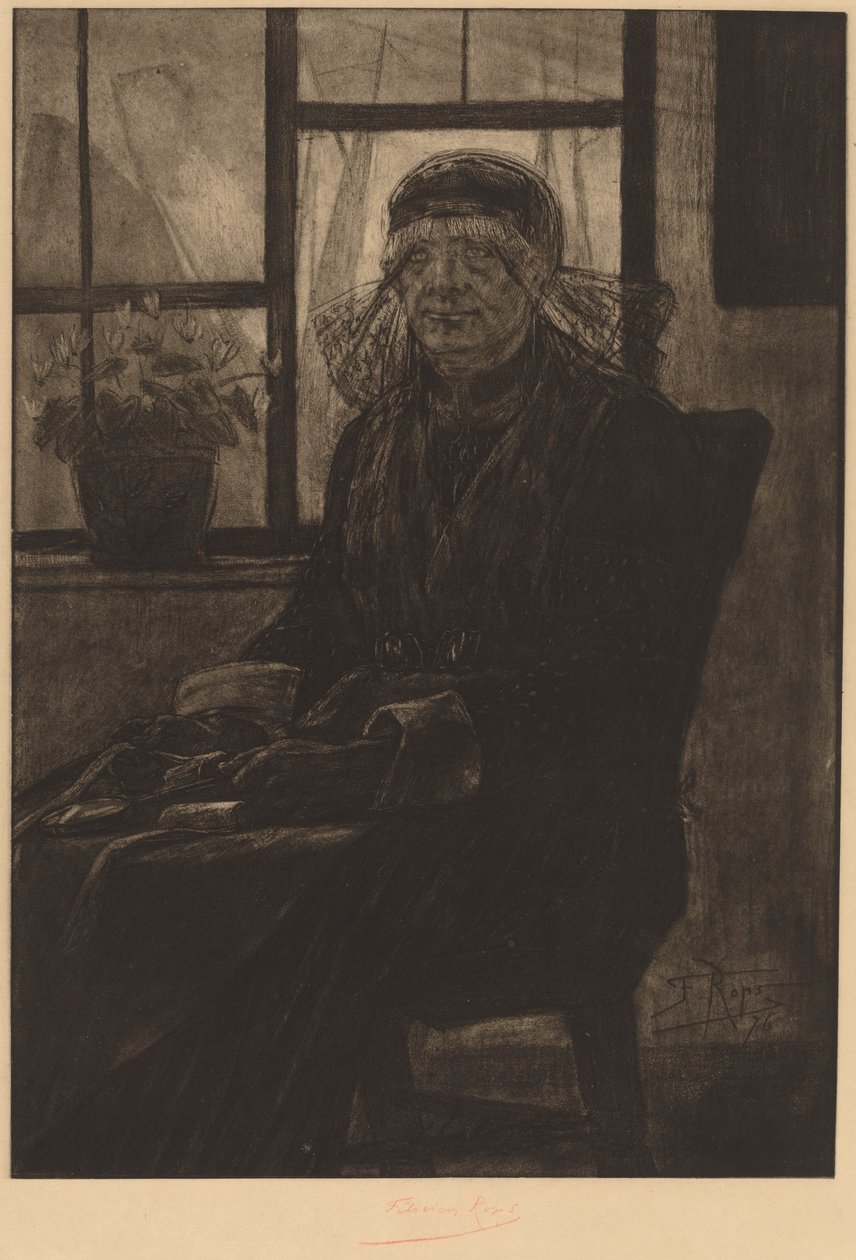 Avaliador de rendas O especialista em rendas, 1876. de Félicien Rops