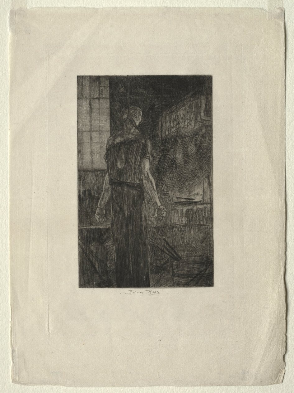O enforcamento de Levallois-Perret, c. 1880 de Félicien Rops