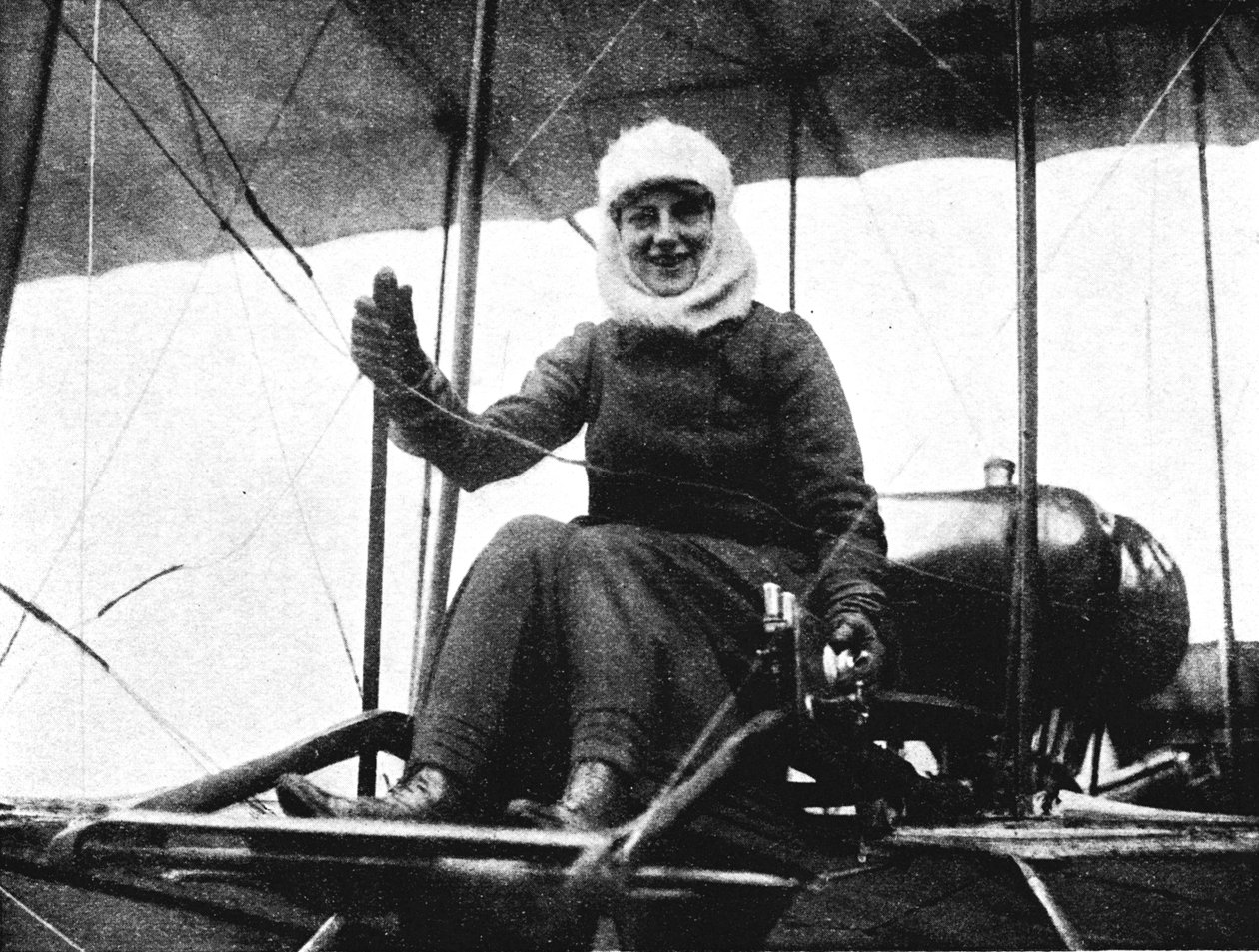 A segunda piloto britânica: Sra. De Beauvoir Stocks em seu biplano de Farman, 1911 1933 de Flight Photo