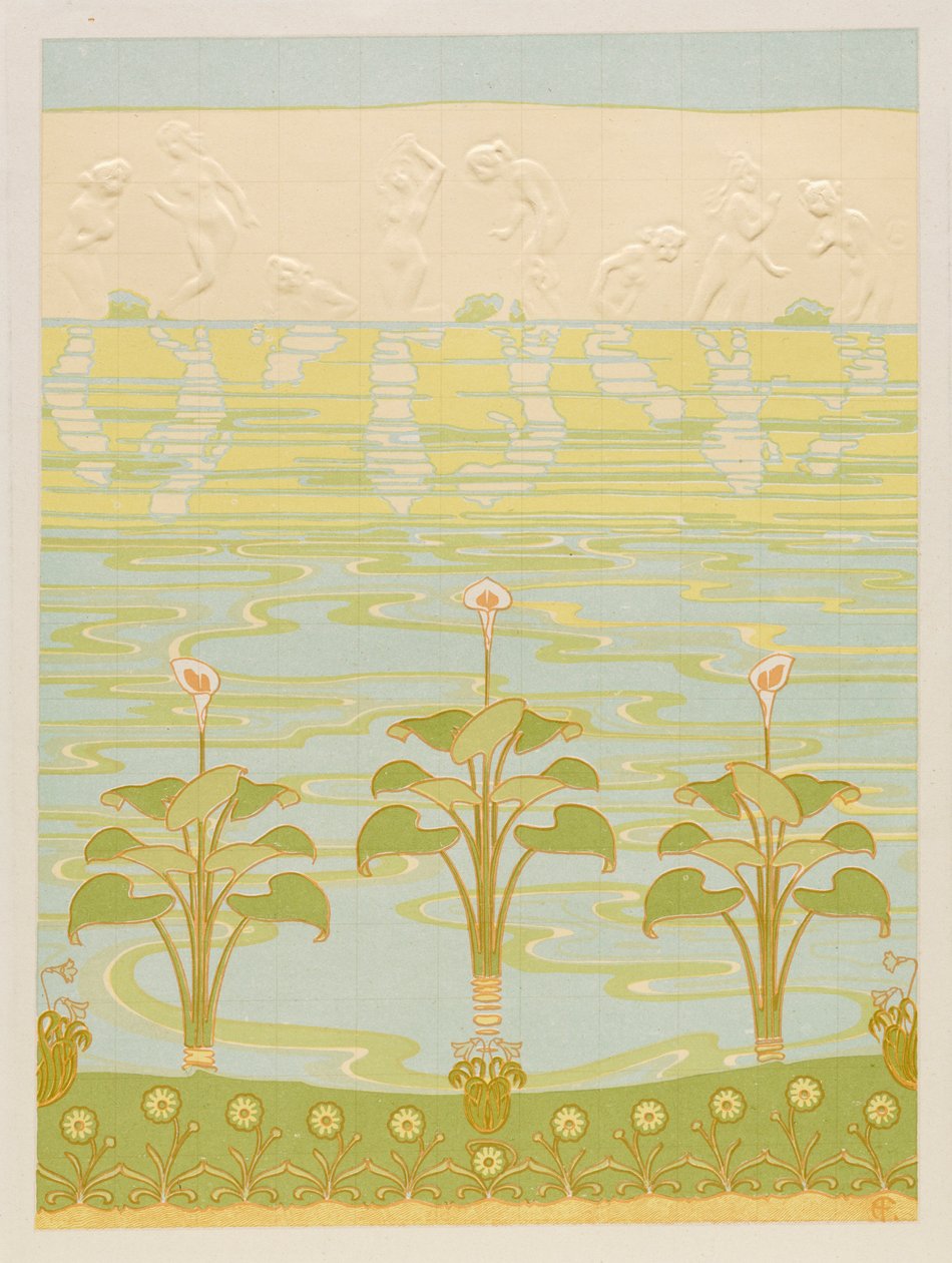 Decoração em Azulejos Esmaltados para Banheiro, 1898. de Félix Albert Anthyme Aubert