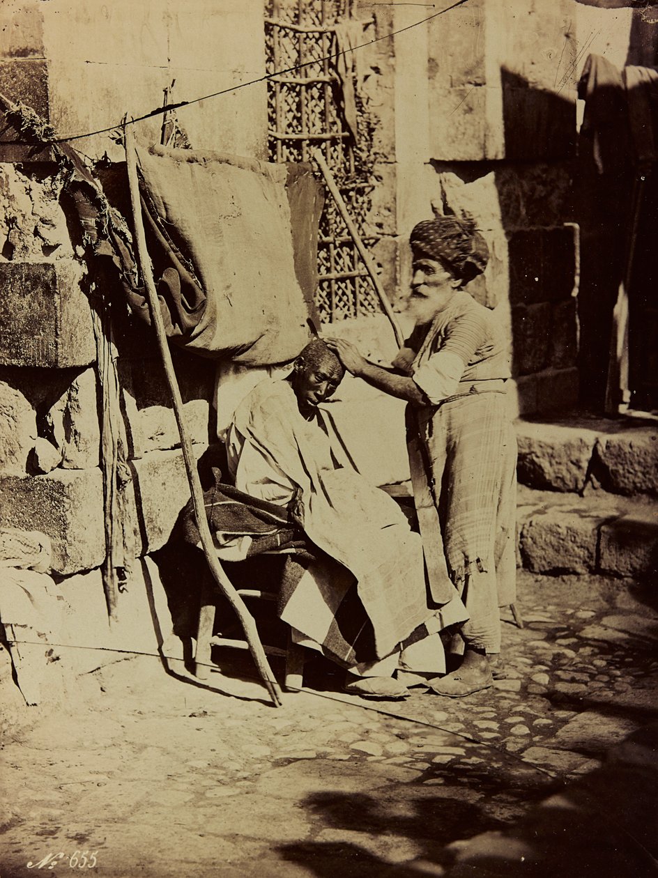 Álbum Damas et Baalbek: Barber Sírio de Félix Bonfils