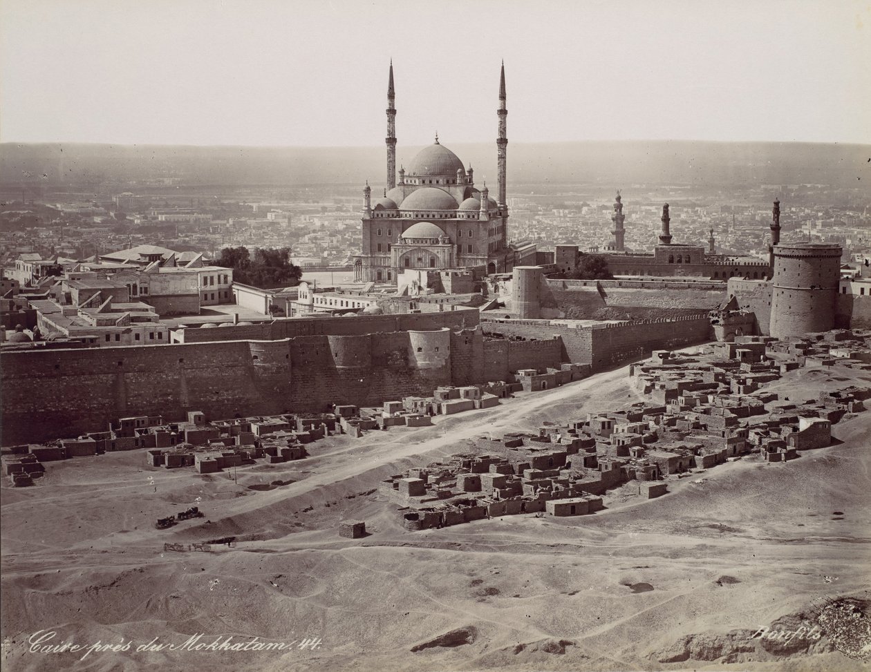 Cairo perto do Mokkatam, década de 1870. de Félix Bonfils