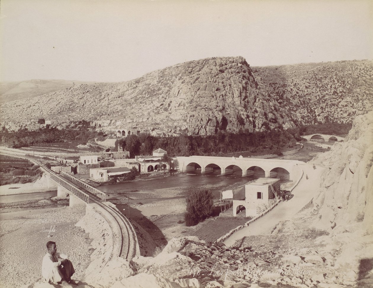 As Pontes da Flor [Rio] do Cão, c. 1880. de Félix Bonfils