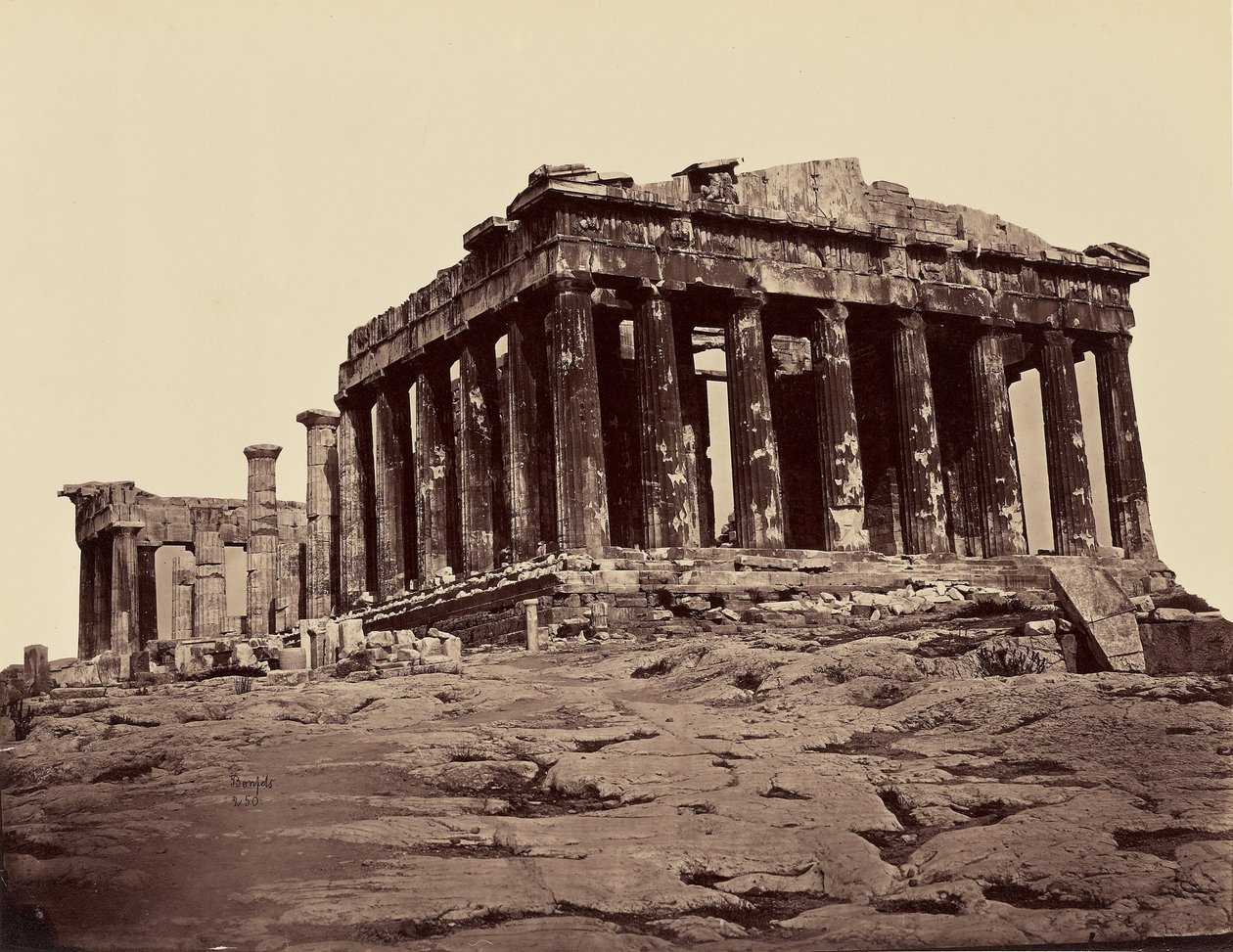 Parthenon, pris des propylees - Athenes. [Do Norte - Oeste]. de Félix Bonfils