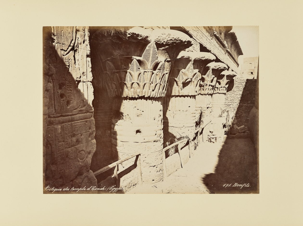 Pórtico do templo de Esneh (Egito) de Félix Bonfils