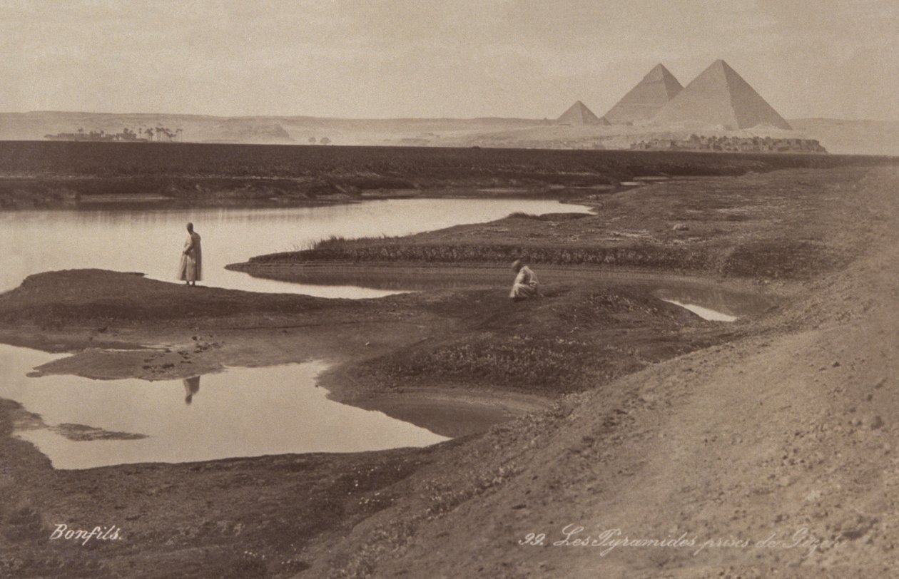 Pirâmides de Gizé, c.1900 (foto) de Félix Bonfils