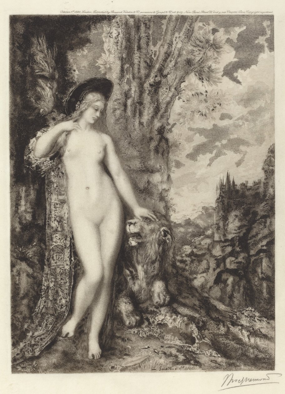 O Leão Amoroso de Félix Bracquemond, after Gustave Moreau