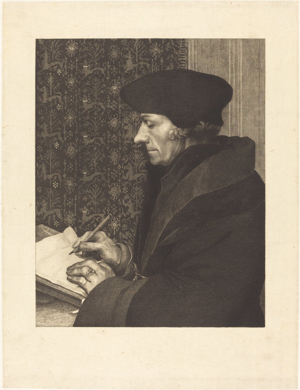 Erasmus de Félix Bracquemond after Hans Holbein the Younger