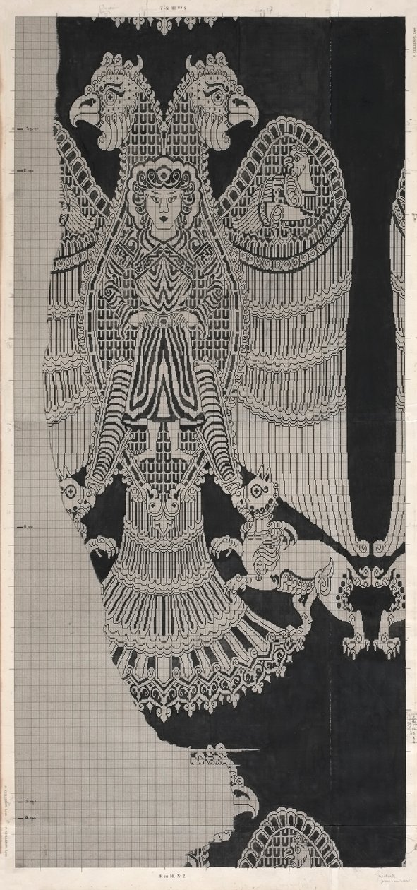 Desenho esquemático da seda de Buyid (1962.264) de Félix Guichert